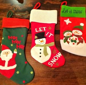 Christmas Stockings w/ Snowmen & Santa